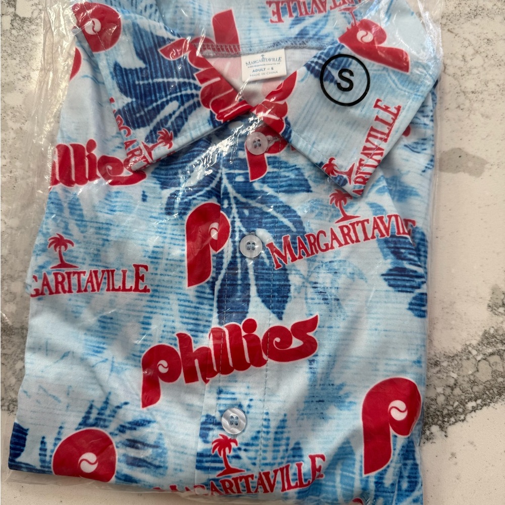 Margaritaville Blue and Red Tropical Men's Shirt